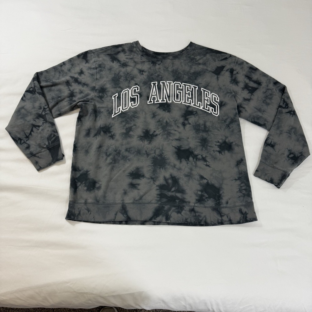Los Angeles Sweatshirt Adult  XL Tie Dye Galaxy Black Gray Cotton Original Use
